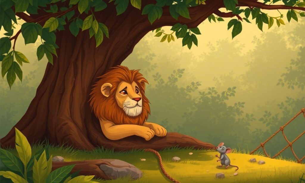 बूढ़ा शेर और चूहे की कहानी – Story of the Old Lion and the Mouse