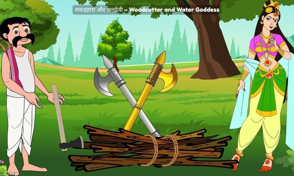 लकड़हारा और जलदेवी – Woodcutter and Water Goddess
