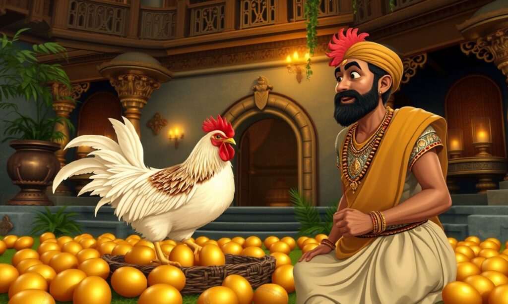 सोने की अंडे देने वाली मुर्गी की कहानी – Story of the Hen that Lays the Golden Eggs